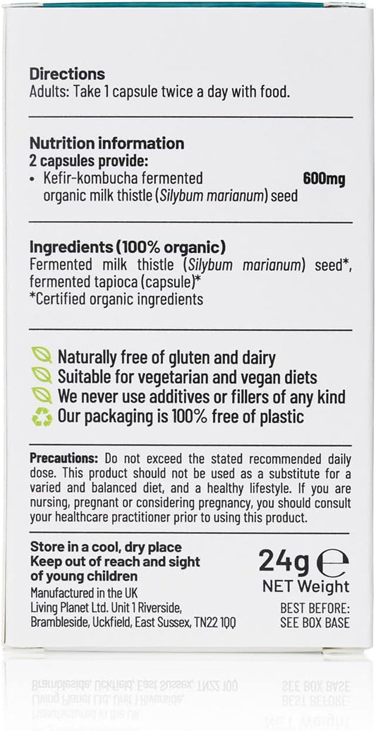 Organic Fermented Milk Thistle Food Supplement (60 Caps)

24 Grams