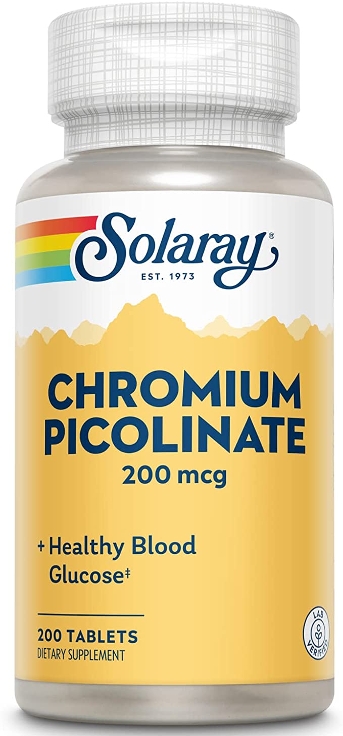 Solaray Chromium Picolinate Tablets, 200 Mcg | 200 Count