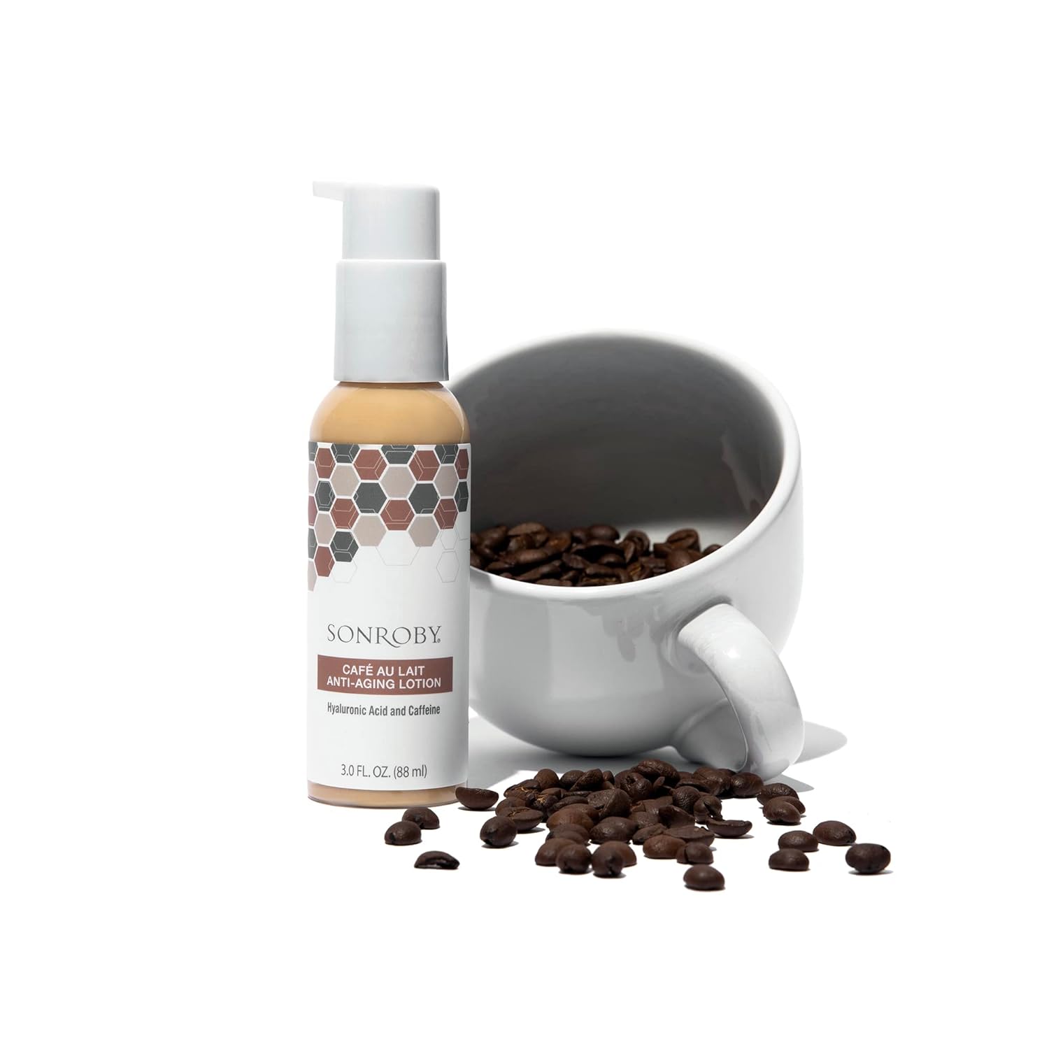 SONROBY Cafe Au Lait Face Lotion For Women Anti-Aging, Facial Moisturizer Lotion With Hyaluronic Acid, Caffeine & Coffee For Fine Lines, Wrinkles & Uneven Skin Tone