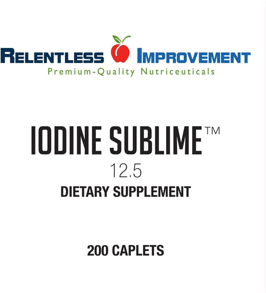 Relentless Improvement Iodine Sublime 12.5mg 200 Caplets with Potassiu