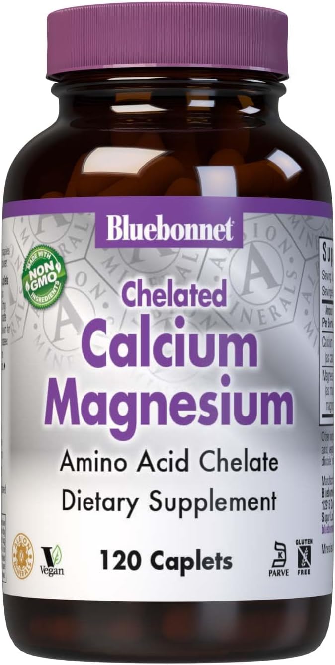 BlueBonnet Albion Chelated Calcium Magnesium Caplets, 120 Count120 Cou