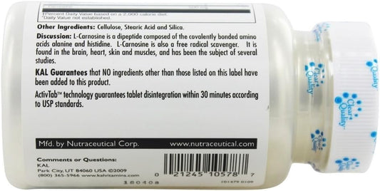 Kal L-Carnosine - 500 mg - 30 Tablets