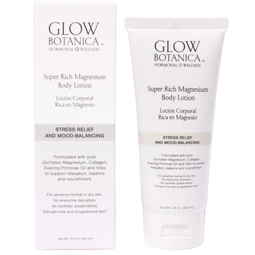 Glow Botanica - Magnesium Lotion with Collagen - Magnesium Cream - Bedtime Routine Sleep Lotion - The Highest Concentrat