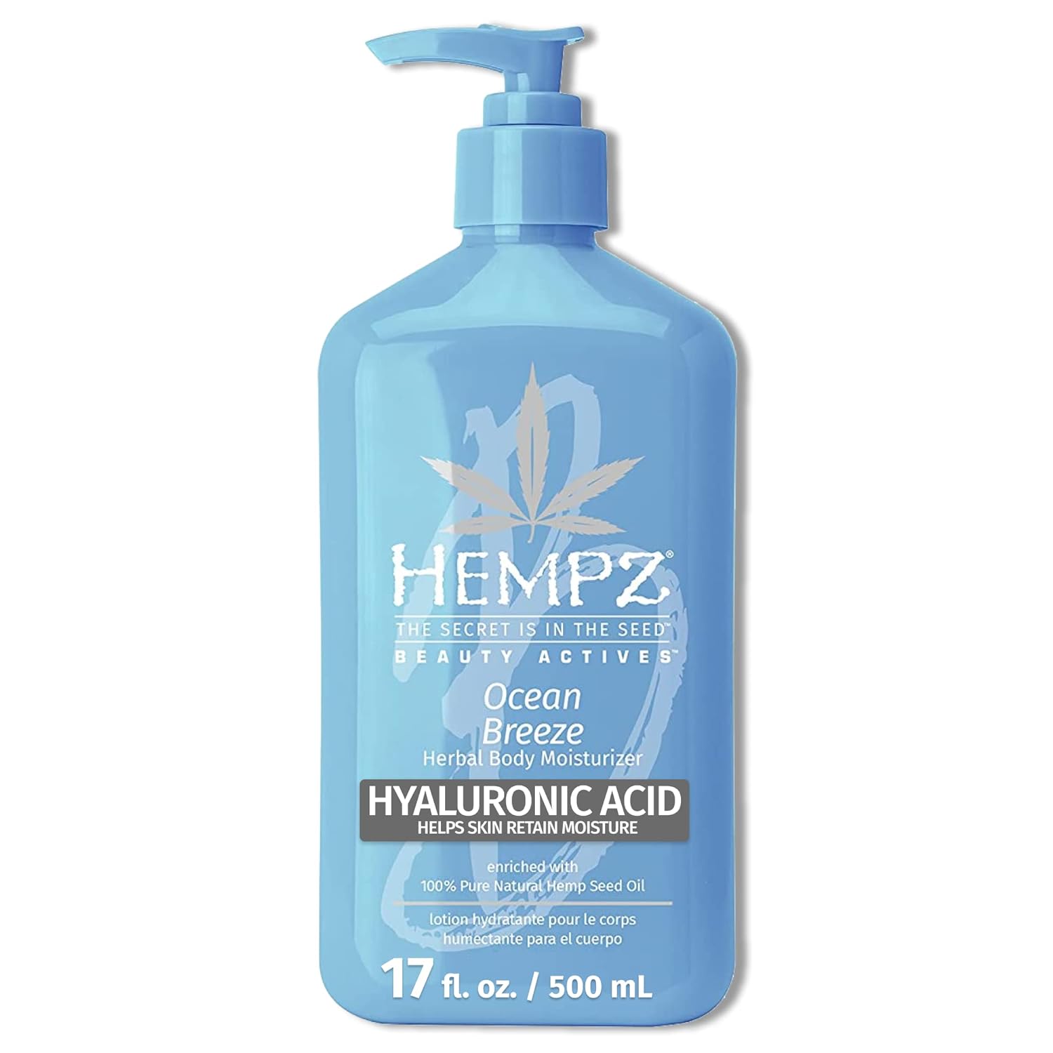 Hempz Body Lotion - Ocean Breeze Limited Edition Daily Moisturizing Cream, Shea Butter, Aloe, Body Moisturizer - Skin Care Products, Hemp Seed Oil - 17