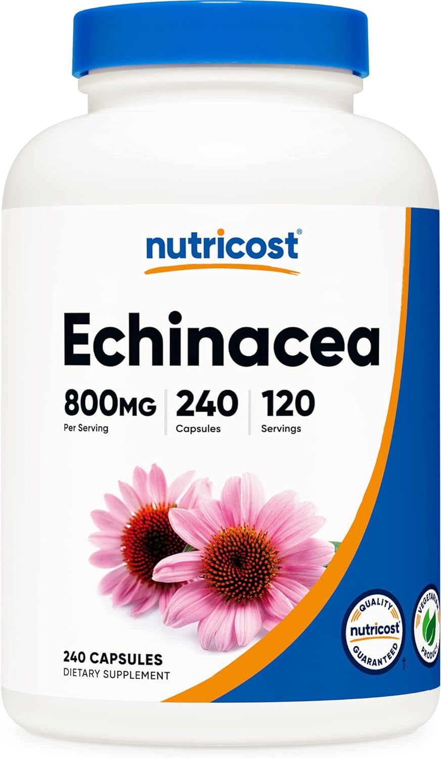Nutricost Echinacea 800mg, 240 Capsules - Vegetarian Caps, Non GMO, Gl