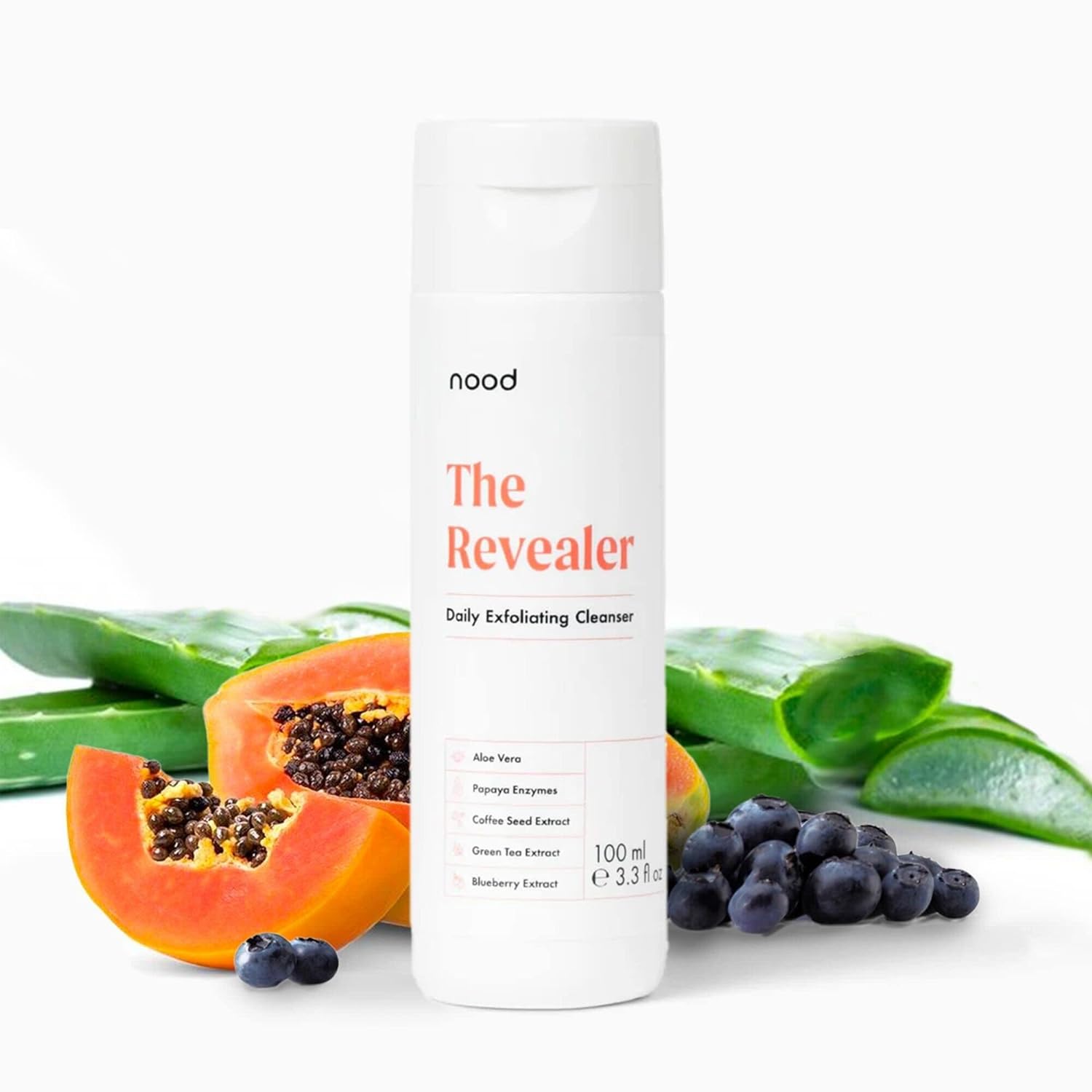 The Revealer Daily Exfoliant by Nood, Reduces Ingrown Hairs and Preps Skin For Laser Hair Removal, Resveratrol and Papaya Enzymes, Brightens and Softens Skin, 1 Bottle (3.3  )