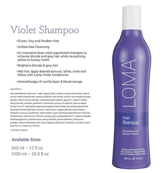 Loma Violet Shampoo 33  (Sulfate, Paraben and Gluten FREE)