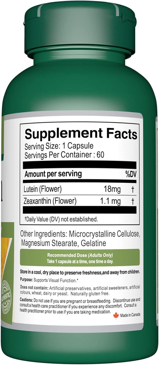 Vorst Lutein 18mg with Zeaxanthin 60 Capsules Supports Visual Function