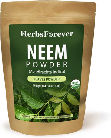 HerbsForever Neem Powder ? Azadirachta Indica ? Ayurvedic Herb for Healthy Skin ? Non GMO, Organic, Vegan ? 454 GMS