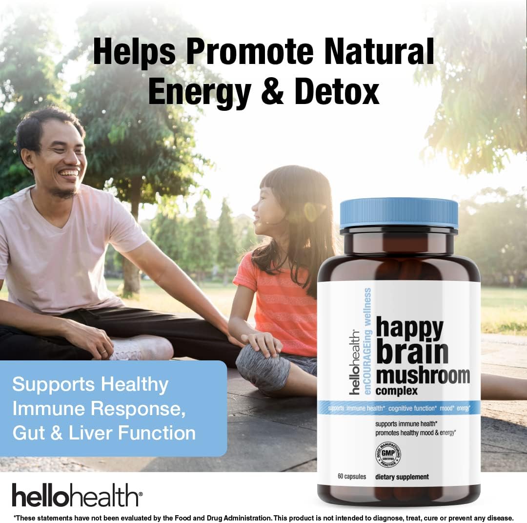  Happy Brain Mushroom Complex Nootropics Brain Support Suppl