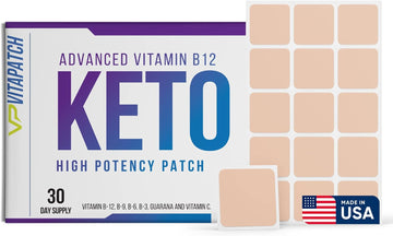 VitaPatch Keto Patch with B12 Methylcobalamin and Vitamin Guarana B12 Patch for Energy - 30 Day Supply Keto & Vitamin B1