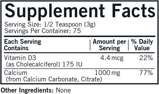 Kirkman - Calcium with Vitamin D3 Powder - 8 oz - Essential Minerals -