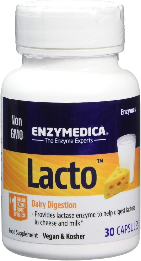 ENZYMEDICA - Lacto (30 Capsules) | Food Intolerance Digestive Enzymes 