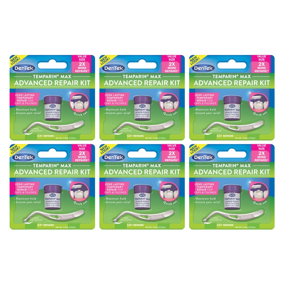 DenTek Temparin Max Advanced Dental Repair Kit, 13+ Repairs, (Pack of 6)