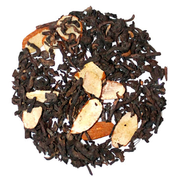 Capital Teas Caramel Toffee Pu-erh, Aged Black Tea Puerh with Caramelized Almonds, Fermented Loose Leaf Black Tea with Earthy, Sweet Flavor Bag
