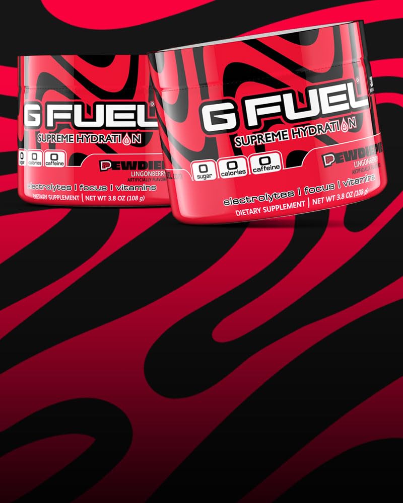 G Fuel PewDiePie Electrolytes Powder, Water Mix for Hydration, Energy 