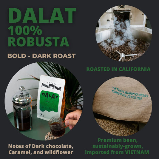 Nam Coffee -100% Vietnamese coffee Whole Bean Coffee (Dalat (Dark Roast))