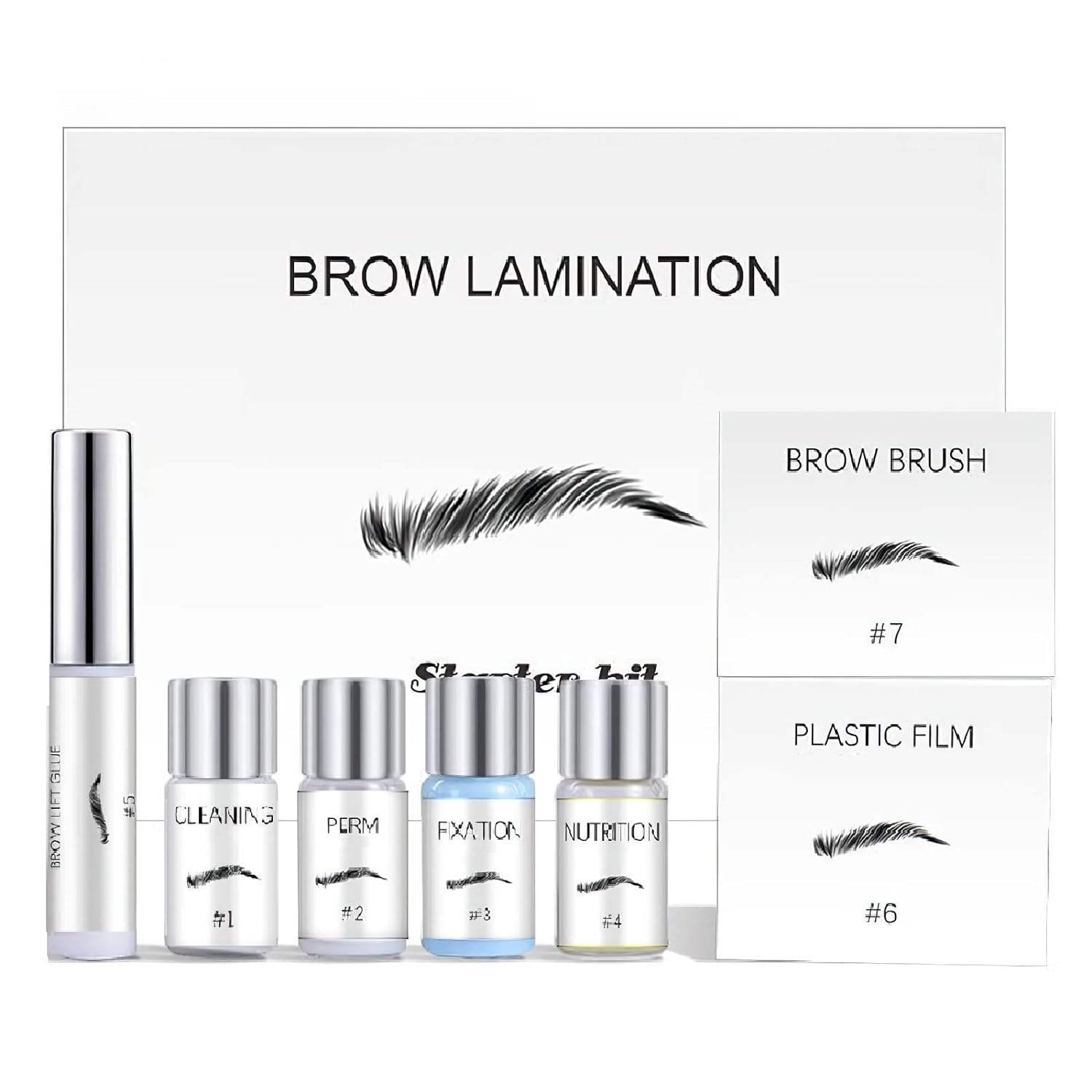 MIELIKKI Eyebrow Lamination Kit, DIY Eye Brow Lift Styling Kit, Fuller & Thicker Brows for 6 weeks, Easy to Use, Perfect for Salon, Home Use, Brow Brush and Brow Film Added