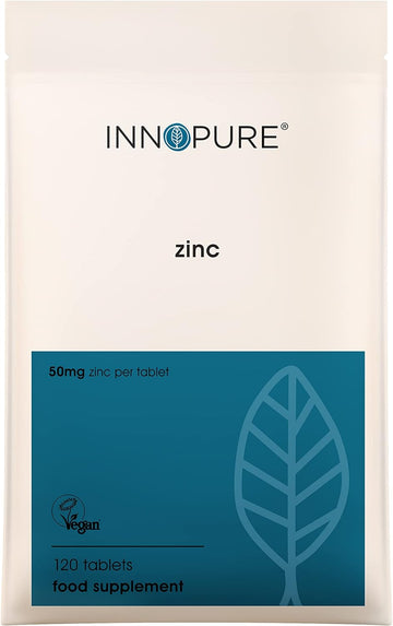 INNOPURE Zinc Tablets 50mg - One-a-Day Easy to Swallow Tablet, 4 Month70 Grams