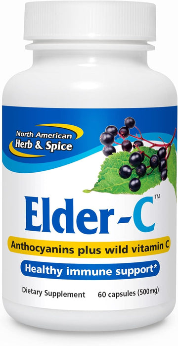 NORTH AMERICAN HERB & SPICE Elder-C - 60 Capsules - Elderberry Concent