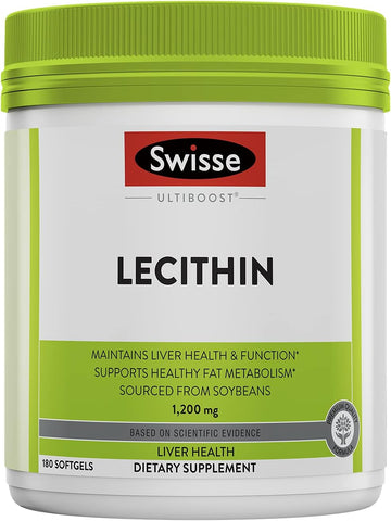 Swisse Soy Lecithin 1200mg Softgels Capsules | Maintains Liver Health 13.6 Ounces