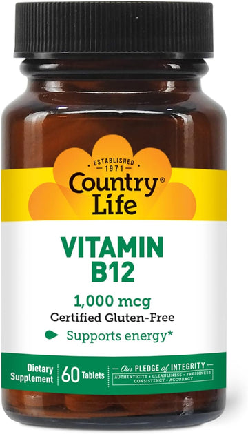 Country Life Vitamin B12, Supports Energy & Red Blood Cell Production,