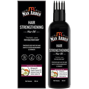 Man Arden Hair Strengthening Hair Oil With Comb Applicator for Men, For Nourishment & Strength, Bhringraj Oil, Organic C