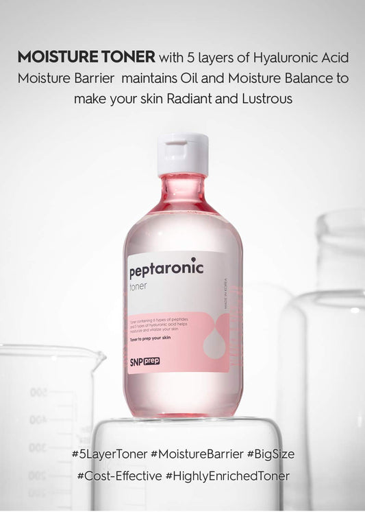 SNP PREP - Peptaronic Toner - Firms & Moisturizes All Dry Skin Types - a Full Combination of Peptides & Hyaluronic Acids - 320 - Best Gift Idea for Mom, Girlfriend, Wife, Her, Women