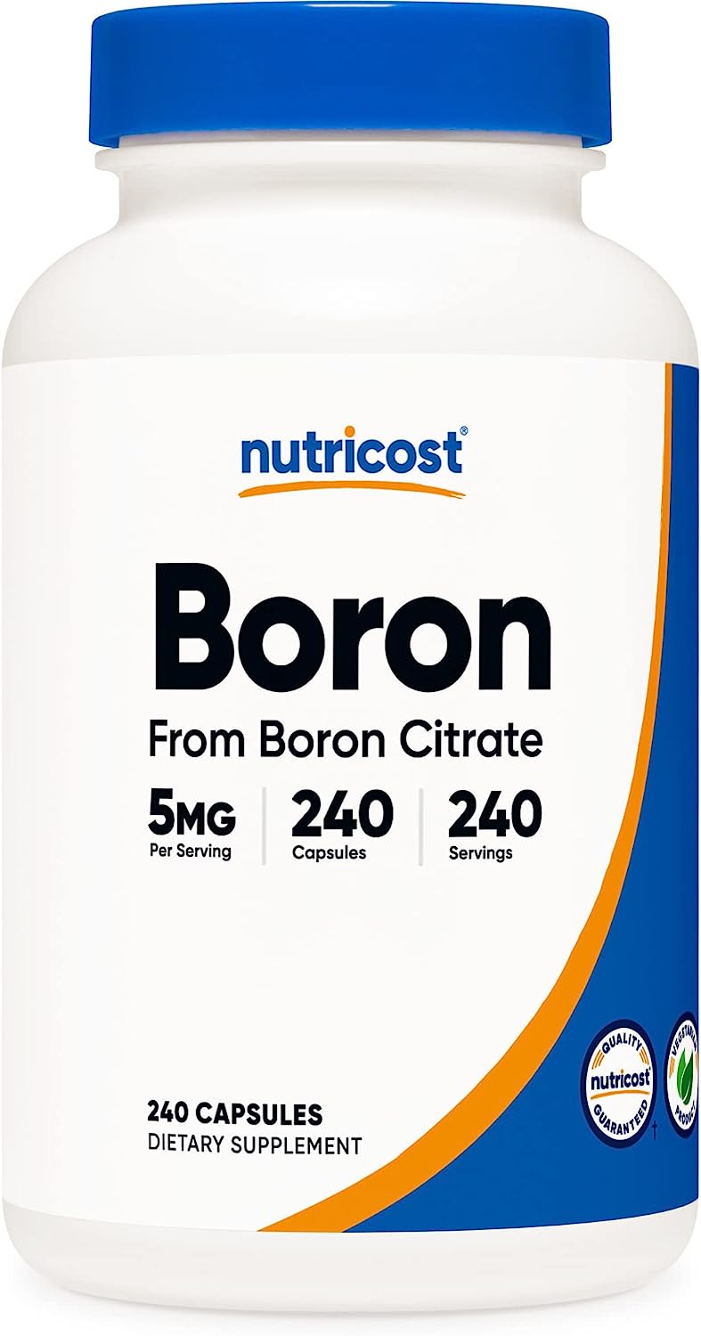 Nutricost Boron Capsules 5mg, 240 Vegetarian Capsules - Gluten Free and Non-GMO