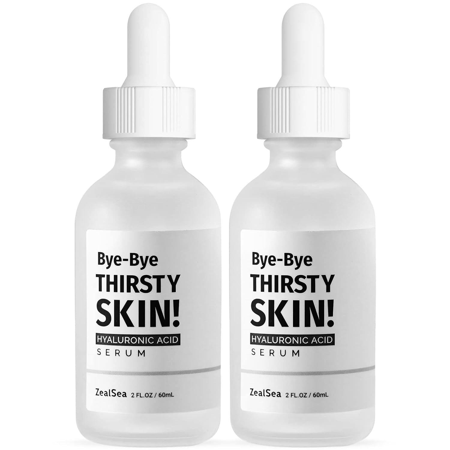 ZealSea 2 Pack 2 Pure Hyaluronic Acid Serum for Face, Hydrating Facial Serum for Smoothing Fine Lines With Retinol, Hyaluronic Acid, Niacinamide, and Ceramides All Skin Types - Paraben and Fragrance-Free
