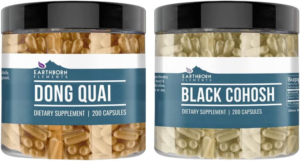 Earthborn Elements Black Cohosh & Dong Quai Capsules Bundle,
