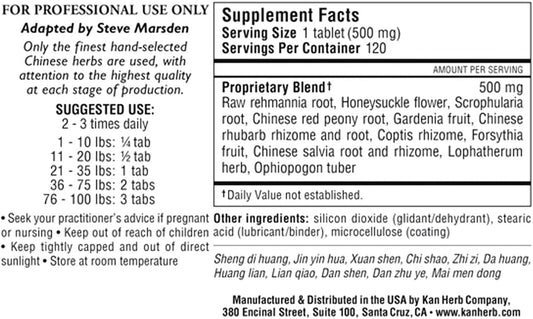 Cool The Blood 500 mg - 120 Tablets by Kan Herbs