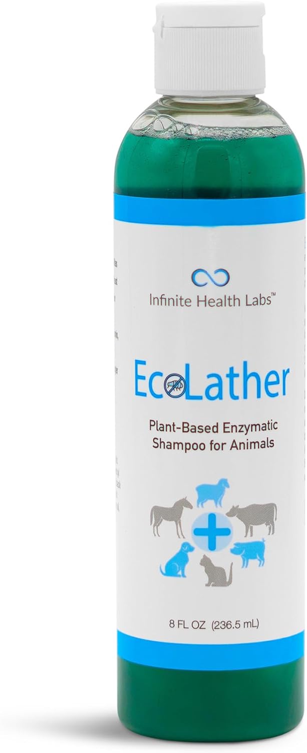 Infinite Health Labs Ecolather Dog Anti Itch Shampoo For Pets & Cats - Deep Cleansing, Odor Eliminating, Itch Relief, Mo