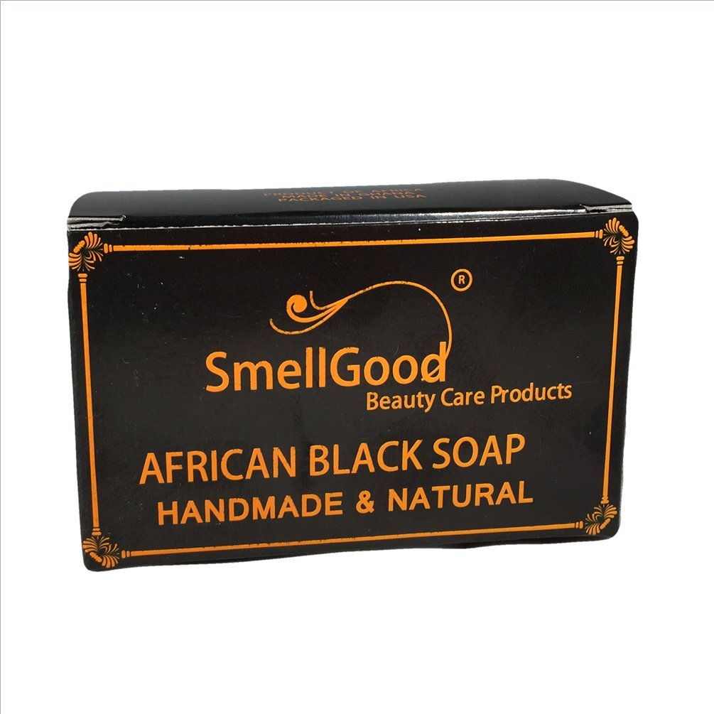 Smellgood Black soap brick imported from ghana 1lb
