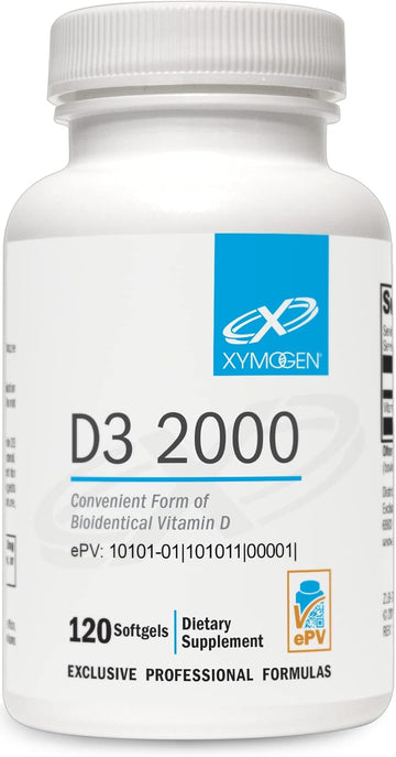 XYMOGEN D3 2000 - Bioavailable Vitamin D3 2000 IU (50 mcg) - High Pote