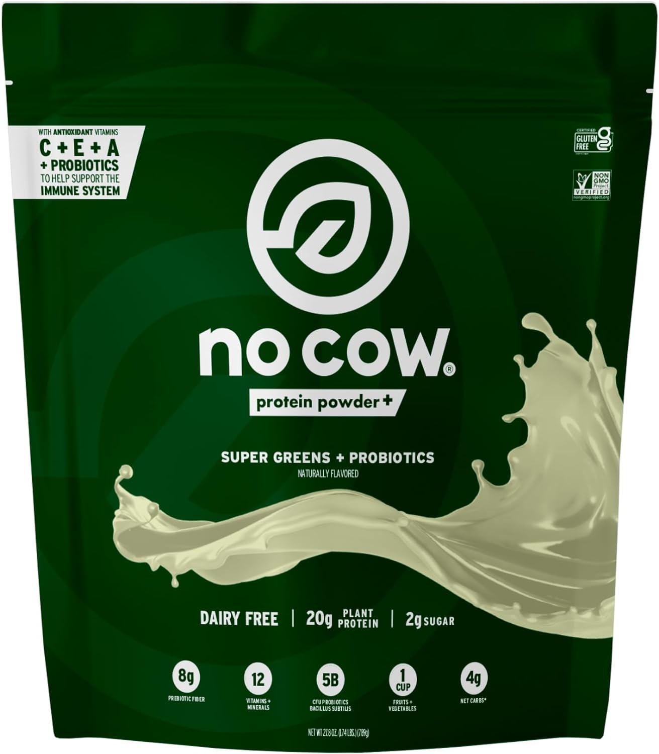 No Cow Plant-Based Protein Powder Plus, 20g Protein with 9 Essential A