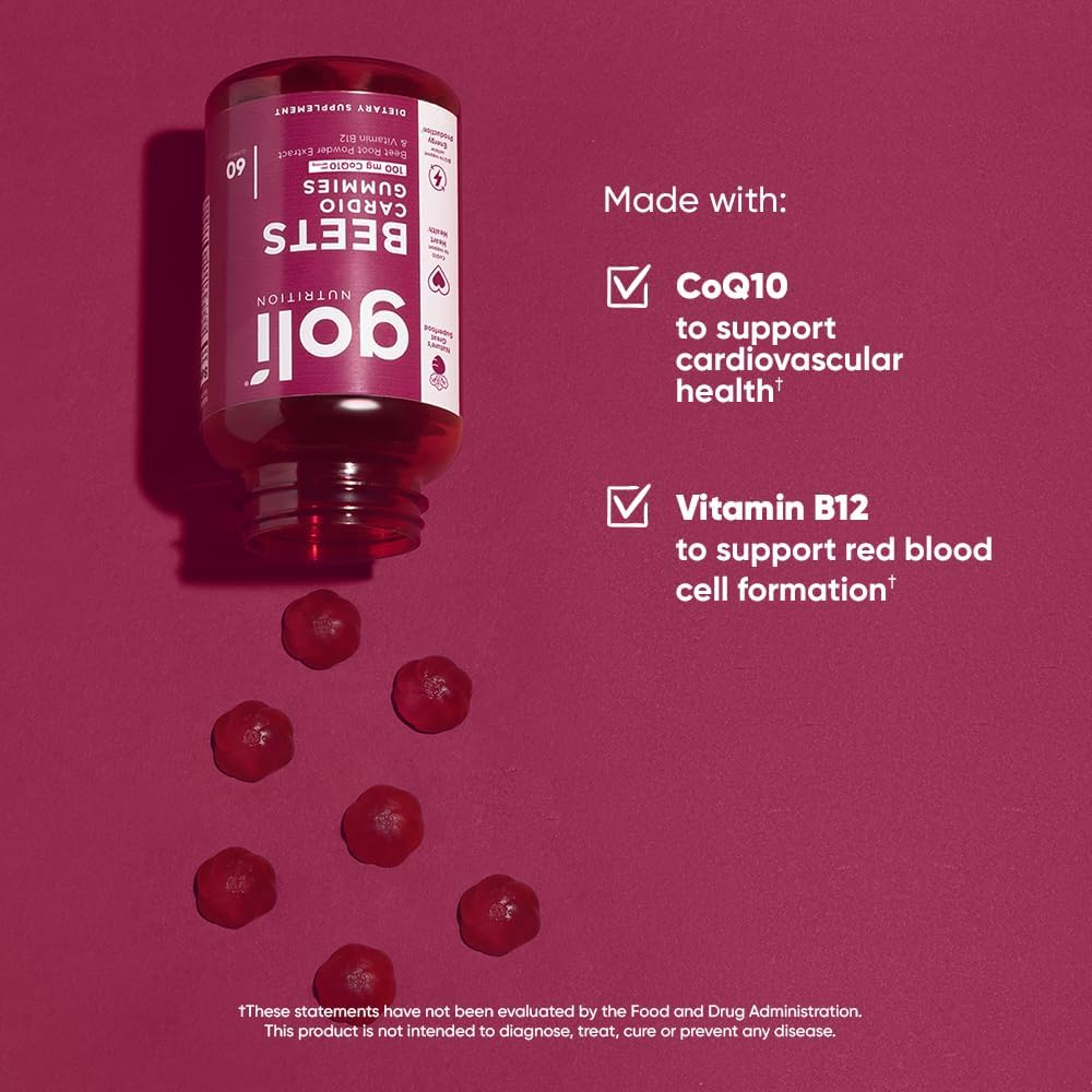 Goli Nutritional Supplement, Beets Cardio Gummy - 60 Count - CoQ10 & B