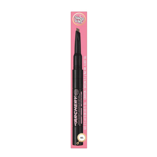 Soap & Glory Archery 2-In-1 Sculpting Eyebrow Crayon & Setting Gel, Brown - Double Ended Eyebrow Liner with Brush + Eyebrow Pencil - Brow Gel for All Day Brow Sculpt (1 count)