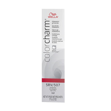 WELLA Color Charm Permanent Gel, Hair Color for Gray Coverage, 5RV Burgundy