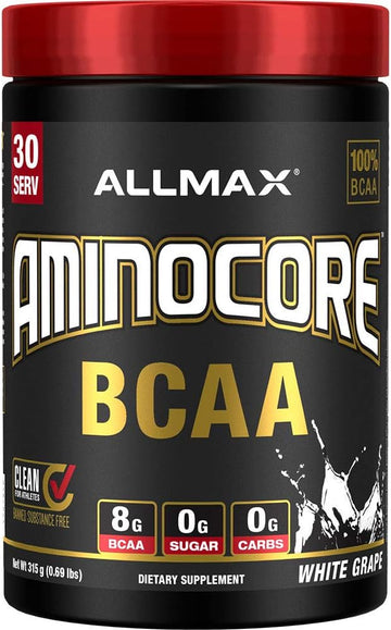 ALLMAX AMINOCORE BCAA, White Grape - 315 g Powder - 8.18 Gra