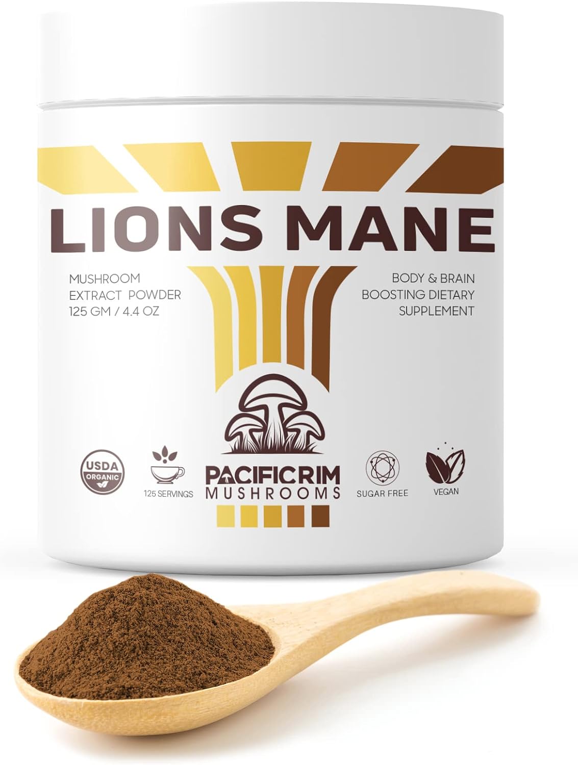 Pacific Rim Mushrooms Lions Mane Supplement Powder | High Potency 10:1