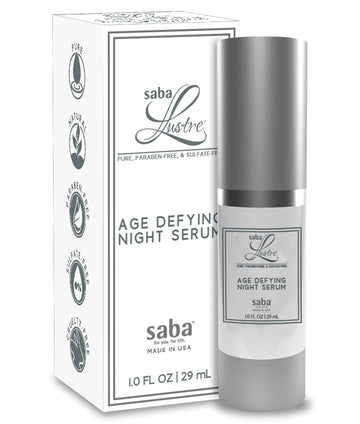 Saba Lustre Age Defying Night Serum - Repair Anti-Aging Night Cream -Hyaluronate, Retinol, Collagen Peptides, Squalene, Antioxidants, and Vitamins