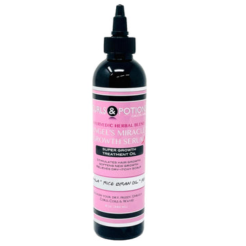 Curls & Potions Angel Serum Scalp & Hair Treatment Oil with Biotin & Essential Oils, Split Ends, Hair Growth, Dry Flaky