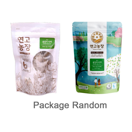 Korean Roasted Pine Needle 100 percent Triangle Teabag - 100 Tea bag Wellness K-Food, Korean Herb Leaves, 25 Count (Pack of 4)