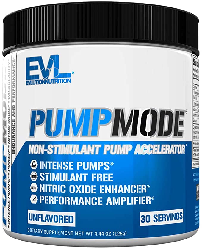 Evlution Nutrition Pump Mode Nitric Oxide Booster To Support Intense Pumps Performance And Vascularity - (Unflavoured)