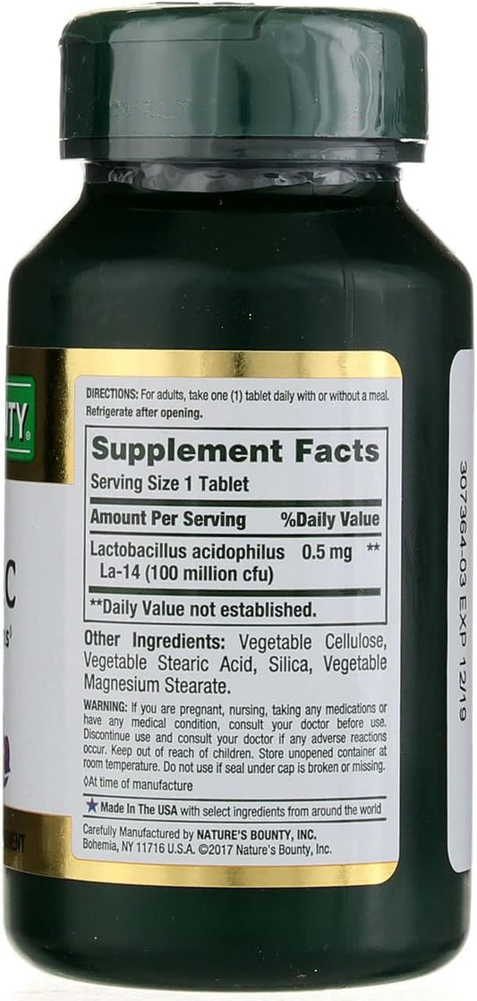 Nature'S Bounty Probiotic Acidophilus Tablets