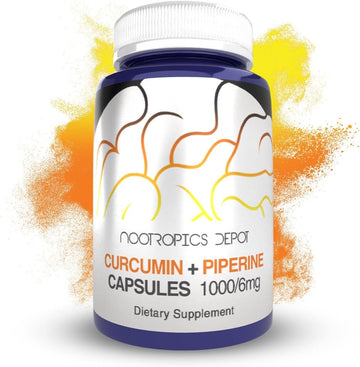 Nootropics Depot Curcumin + Piperine Capsules | 1000mg Curcumin + 6mg