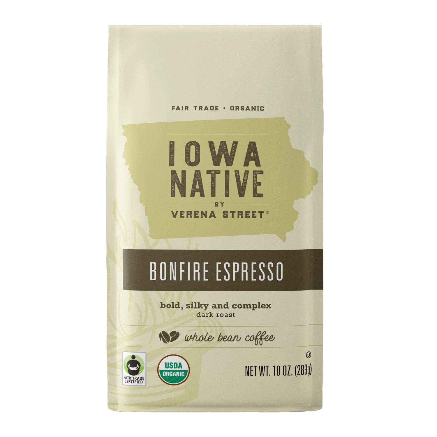 Iowa Native Fair Trade Organic Espresso Beans, Bonfire Espresso Whole Bean Dark Roast