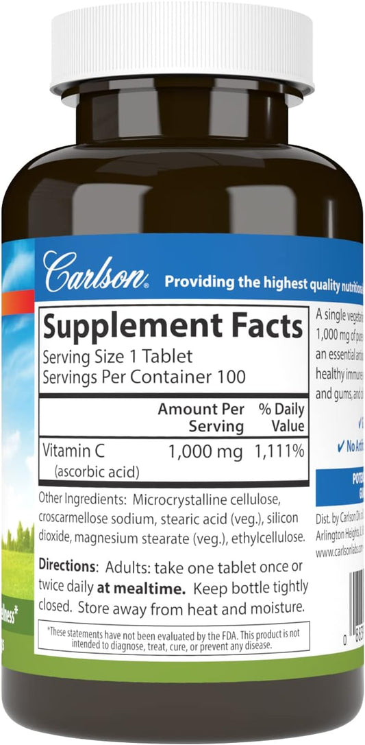 Carlson - Vitamin C 1,000 mg, 100 Count