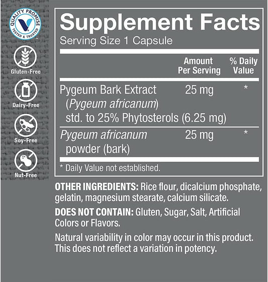 The Vitamin Shoppe Pygeum Extract 25MG, Supports Prostate Health, Stan